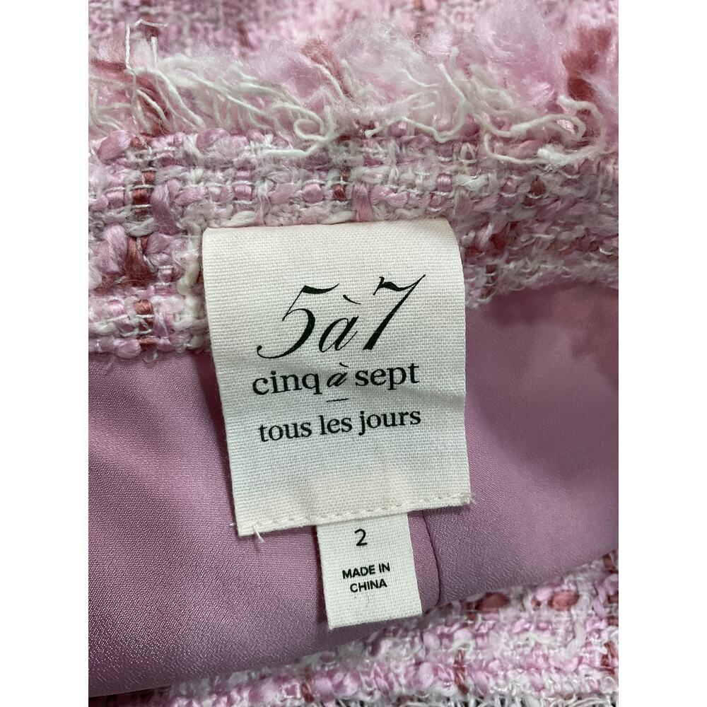 Cinq A Sept Tweed Pink Quartz Multi Coronado Shorts Size 2 - Picture 4 of 5